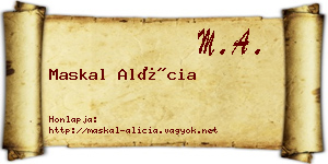 Maskal Alícia névjegykártya